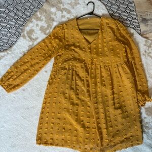 Source Unknown Mustard Long Sleeve Dress